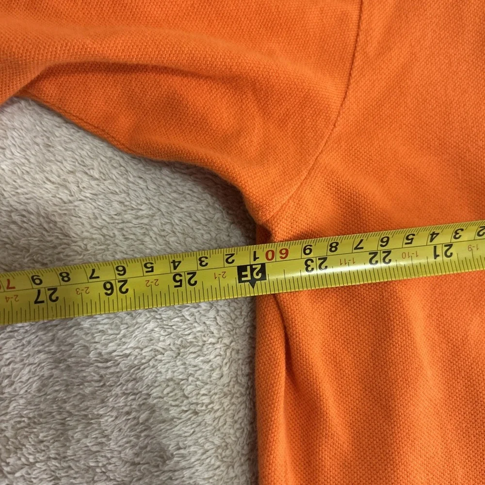 Polo Ralph Lauren Classic Fit Orange Polo Shirt blue pony Men size XLarge Cotton